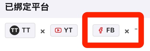 Screenshot von Facebook in der Liste der verbundenen Plattformen